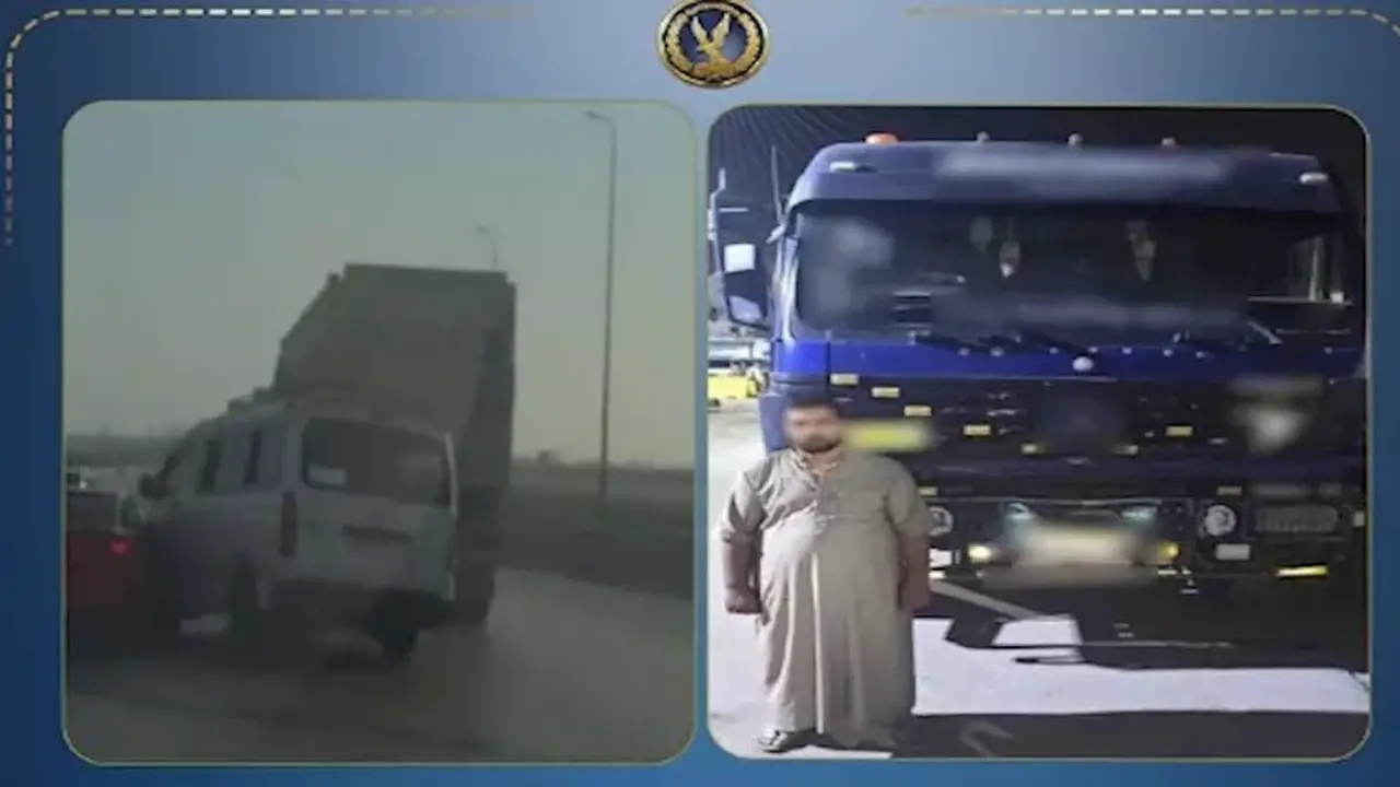 سائق نقل يثير الجدل بعد صدمه عدة سيارات على طريق الإسكندرية الصحراوي والداخلية تتدخل